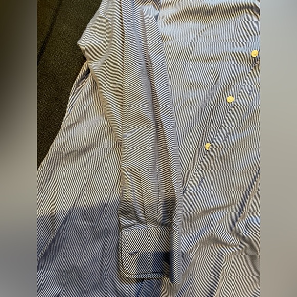 GREG Norman Large Button down Blue & White Strip long Sleeve Dress Shirt - Picture 3 of 7